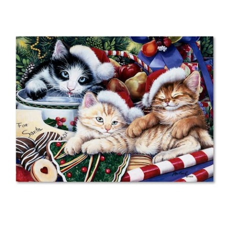 Jenny Newland 'Meowy Christmas 2' Canvas Art,24x32